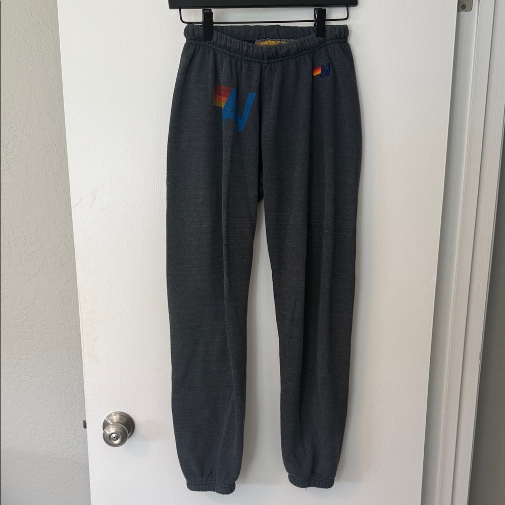Aviator Nation Charcoal Sweatpants with Vibrant Logo